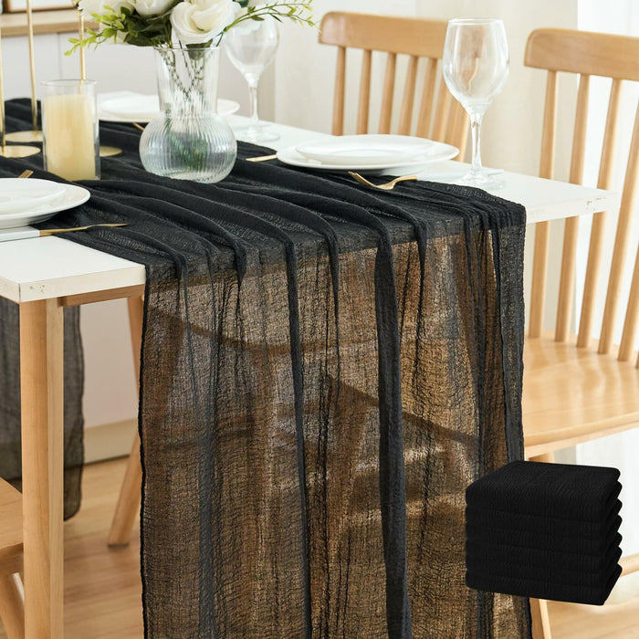 Putros Cheesecloth Table Runner Misty Rose 10FT 6pcs Boho Gauze 120 Inch by Deal US