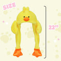 Bubblepompom Duck Plush Hat with Ears Yellow Size 22" by Deal US