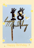 Large Number 6 Cake Topper Black Crown Birthday Anniversary Party Decor by Deal US