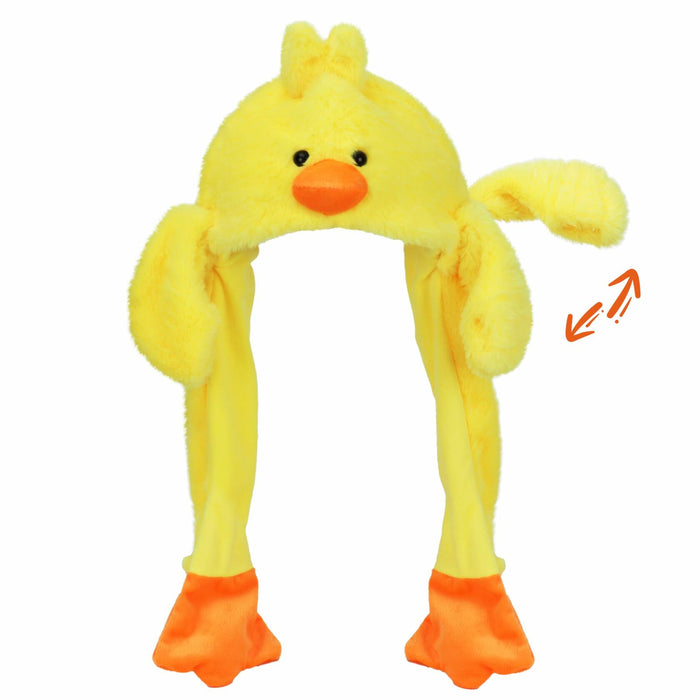 Bubblepompom Duck Plush Hat with Ears Yellow Size 22" by Deal US