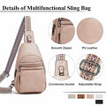 Mroede Sling Crossbody Bag Women Casual Travel Beige 7.3x4.3x11.5 Size by Deal US