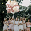 Dandy Decor 60 Pack 12in Rose Gold White Confetti Balloons with Ribbon by Deal US