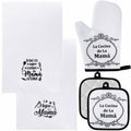 Teenyyou Kitchen Set 5 Pcs Dish Towels Oven Pads Pot Holder Oven Mitt by Deal US