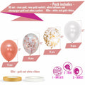 Dandy Decor 60 Pack 12in Rose Gold White Confetti Balloons with Ribbon by Deal US