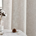 Jinchan Faux Linen Burlap Curtains 63" Heathered Gray 2pc Grommet Panels by Deal US