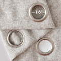 Jinchan Faux Linen Burlap Curtains 63" Heathered Gray 2pc Grommet Panels by Deal US