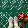 jinchan Christmas Runner Rug 3x7 Green Moroccan Non Slip Soft Carpet by Deal US
