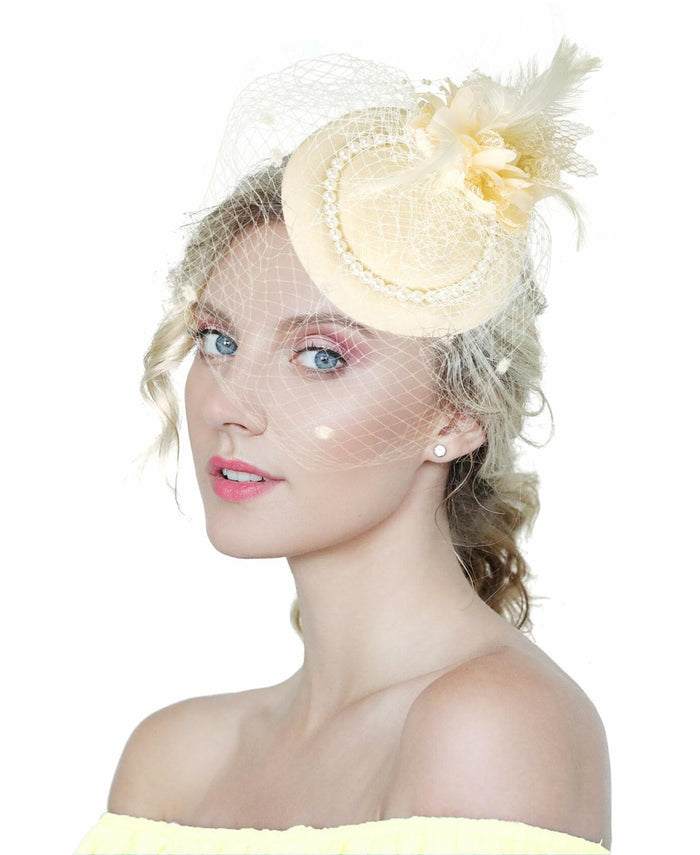 Kidukso Vintage Derby Fascinator Hat with Veil for Wedding Party by Deal US