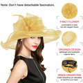 Derby Hats Women Organza Kentucky Fascinator UV Protection Sun Hat by Deal US