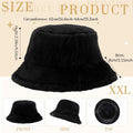 Cozypower 2 Pcs XXL Winter Faux Fur Bucket Hat Unisex Black White by Deal US