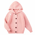 AUTWARM Girls Hooded Cardigan Oversized Knit Sweater Brown Size 5-6Y by Deal US