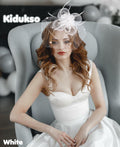 Kidukso Fascinators Hat Vintage 1925s Derby Mesh Veil Feathers White by Deal US
