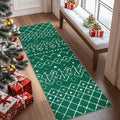 jinchan Christmas Runner Rug 3x7 Green Moroccan Non Slip Soft Carpet by Deal US