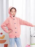 AUTWARM Girls Hooded Cardigan Oversized Knit Sweater Brown Size 5-6Y by Deal US
