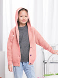 AUTWARM Girls Hooded Cardigan Oversized Knit Sweater Brown Size 5-6Y by Deal US