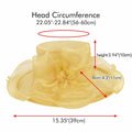 Derby Hats Women Organza Kentucky Fascinator UV Protection Sun Hat by Deal US