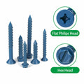 290PCS Concrete Screws 12 Sizes Flat & Hex Head Masonry Anchors 1.25"-2.25" by Deal US