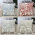 Starfish Pillow Cover Coral Leaf Blue Cushion Case 18x18 Inch 1PC by Deal US