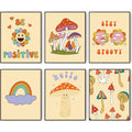 Admmixoo Be Positive Vintage Hippie Flower Wall Art 8x10 H Style Unframed by Deal US