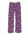 BRIEF INSANITY Lounge Pajama Pants SKOL Print Purple & Gold Size S by Deal US