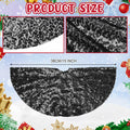 2 Pcs Black Sequin Tree Skirt 15 Inch Glitter Shiny Christmas Decoration by Deal US