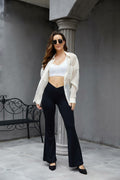 Flare Crossover Leggings with Pockets High Waisted Yoga Pants Black XS by Deal US