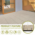 Famobay WPC Patio Deck Tiles 3D Organic White 12x12in 6pcs Durable Waterproof by Deal US