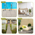 Famobay WPC Patio Deck Tiles 3D Organic White 12x12in 6pcs Durable Waterproof by Deal US