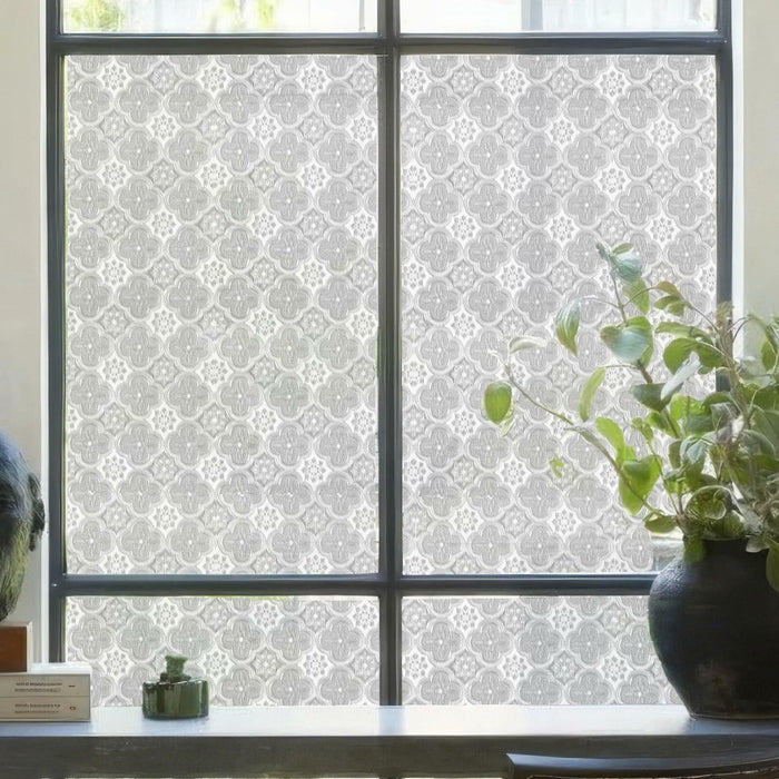 HYOUBALA Window Privacy Film UV Protection Non-Adhesive Begonia 17.5x78.7 by Deal US