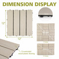 Famobay WPC Patio Deck Tiles 3D Organic White 12x12in 6pcs Durable Waterproof by Deal US