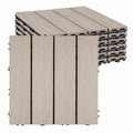 Famobay WPC Patio Deck Tiles 3D Organic White 12x12in 6pcs Durable Waterproof by Deal US