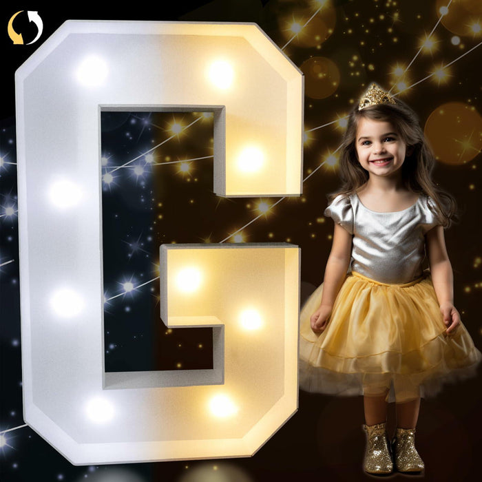 Pooqla 3FT LED Marquee Letter G Light Up Cool & Warm White 3 Feet by Deal US