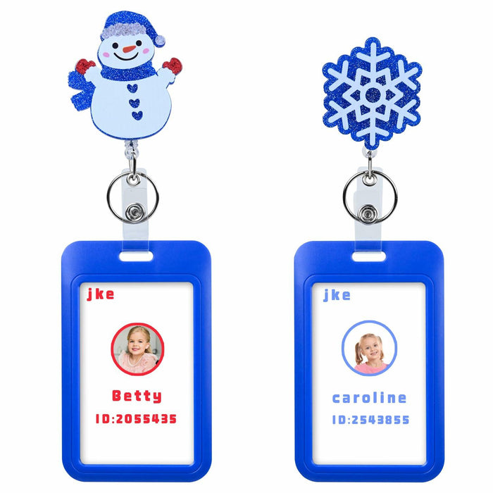 Easter Nurse Retractable Badge Holder Snowman Clip Hard Plastic Reel by Deal US