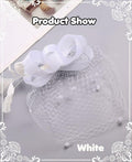 Kidukso Fascinators Hat Vintage 1930s Derby Mesh Veil Feathers White by Deal US