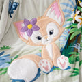 COSUSKET Kids LinaBell 3D Embroidery Sherpa Throw Blanket 50x60in by Deal US