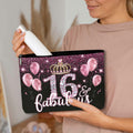 AWSICE Makeup Bag Black Pink 16 Fabulous Birthday Gift for Girls by Deal US