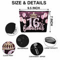 AWSICE Makeup Bag Black Pink 16 Fabulous Birthday Gift for Girls by Deal US