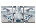 3 pcs AI Machine Learning Robot Human Touch Canvas Wall Art 36x16 by Deal US