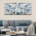 3 pcs AI Machine Learning Robot Human Touch Canvas Wall Art 36x16 by Deal US