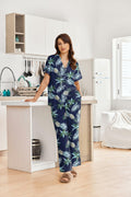 Ekouaer Women Pajamas Set Button Down Short Sleeve Navy Size Small by Deal US