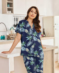 Ekouaer Women Pajamas Set Button Down Short Sleeve Navy Size Small by Deal US