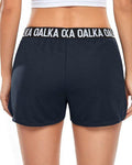 Oalka Women's Running Shorts Out Side Pockets Athletic Denim Blue Size XXL by Deal US
