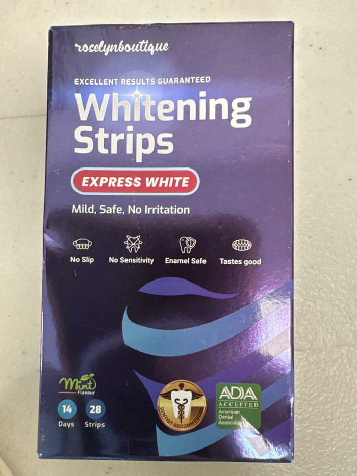 Care Enamel Whitening Strips Teeth Whitener Kit Mint 28 Strips by Deal US