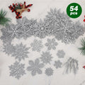 54pcs Silver Snowflake Christmas Tree Ornaments Glitter Indoor Decor by Deal US