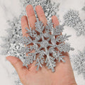 54pcs Silver Snowflake Christmas Tree Ornaments Glitter Indoor Decor by Deal US