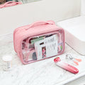 FUNSEED Clear Travel Toiletry Bag Large Organizer Pink Multiple Compartments by Deal US