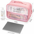 FUNSEED Clear Travel Toiletry Bag Large Organizer Pink Multiple Compartments by Deal US