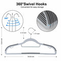 OIKA Plastic Hangers with Tie Rack 16.5in Heavy Duty Non-Slip 30 Pack by Deal US