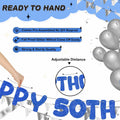 Fulmoon 50th Birthday Banner Pre Strung Glitter 11.5ft Champagne Gold by Deal US