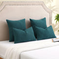 FUTEI Teal Green Decorative Throw Pillow Covers 16x16 Inch Pack of 2 by Deal US